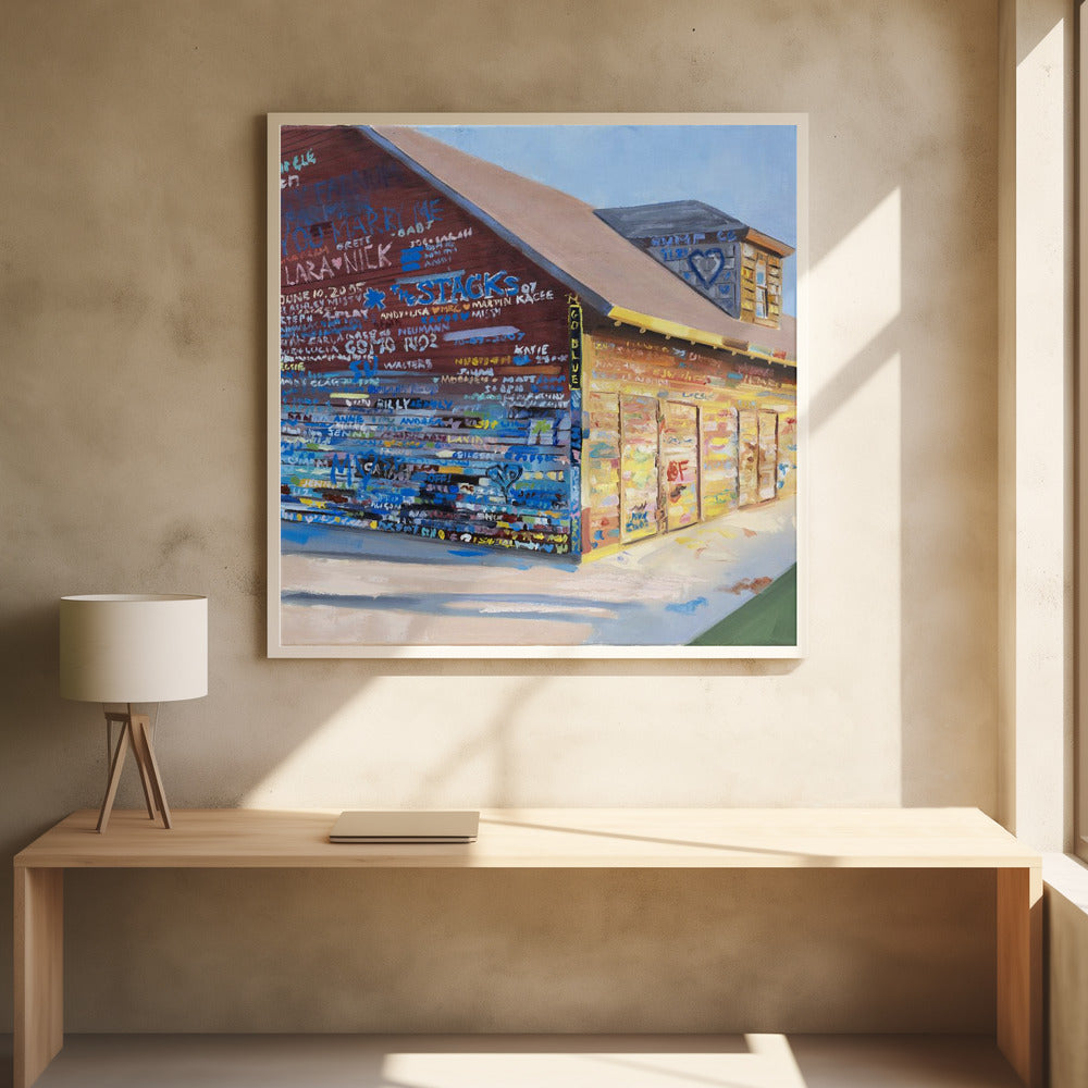 Tattoo Barn - Square Stretched Canvas, Poster or Fine Art Print I Heart Wall Art