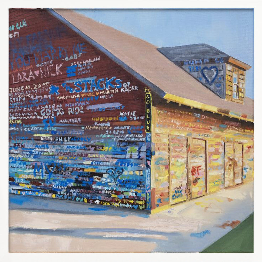 Tattoo Barn - Square Stretched Canvas, Poster or Fine Art Print I Heart Wall Art