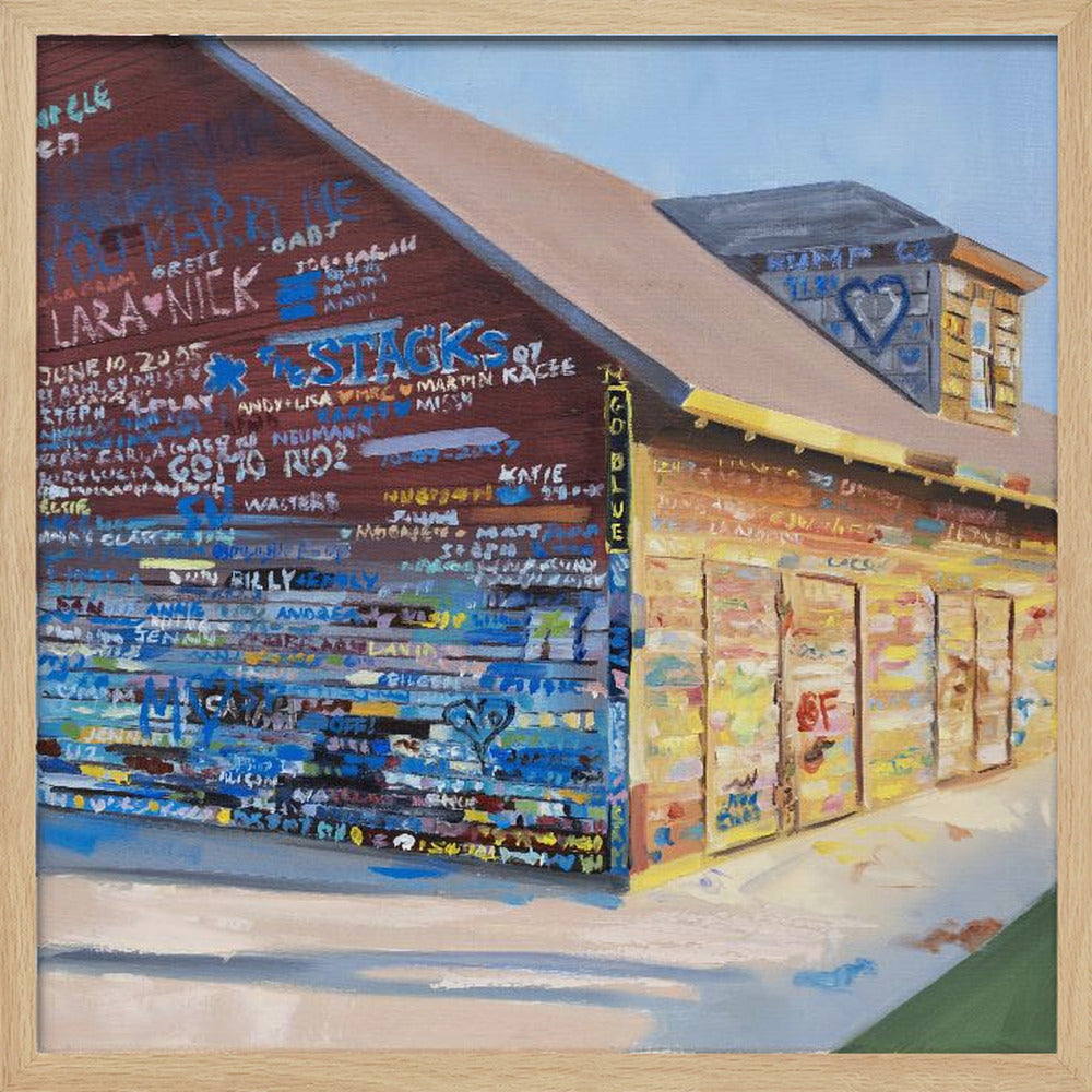 Tattoo Barn - Square Stretched Canvas, Poster or Fine Art Print I Heart Wall Art