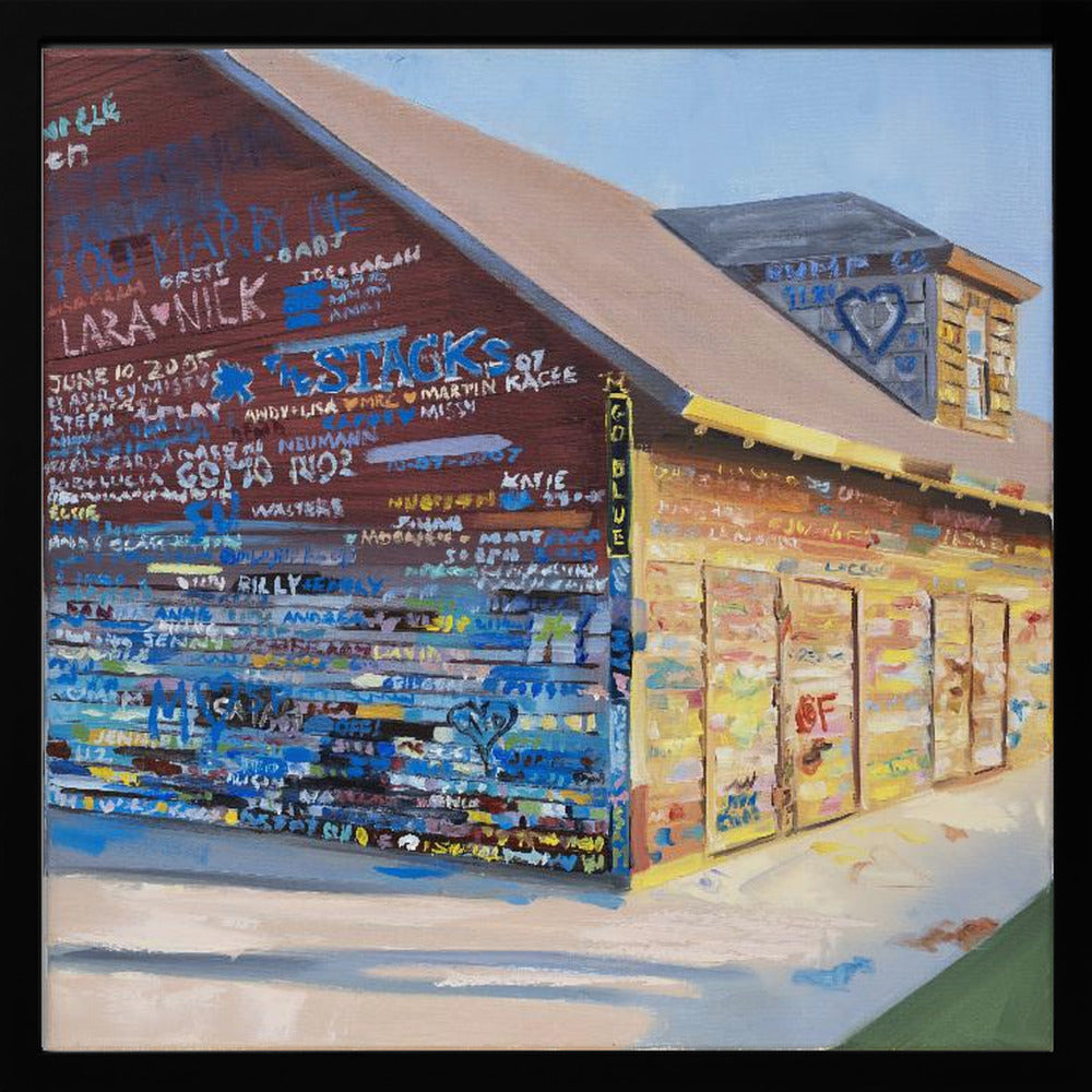 Tattoo Barn - Square Stretched Canvas, Poster or Fine Art Print I Heart Wall Art