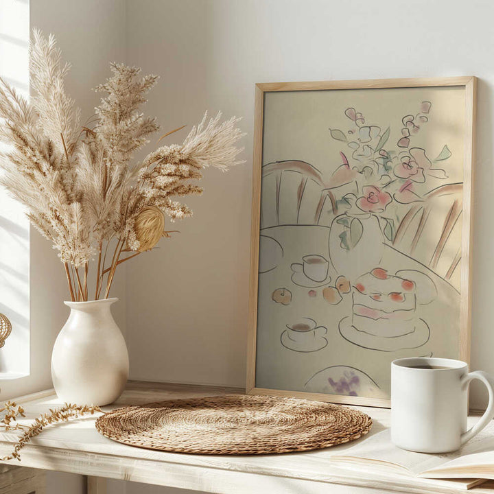 Tea and Roses - Stretched Canvas Poster or Fine Art Print