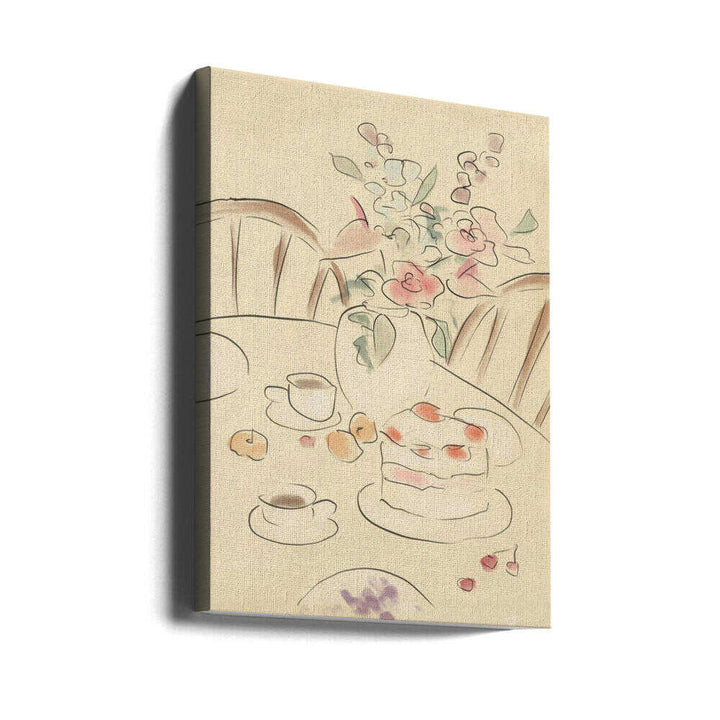 Tea and Roses - Stretched Canvas Poster or Fine Art Print