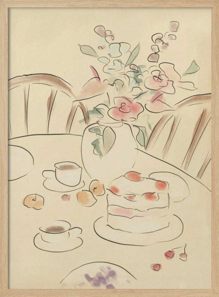 Tea and Roses - Stretched Canvas Poster or Fine Art Print