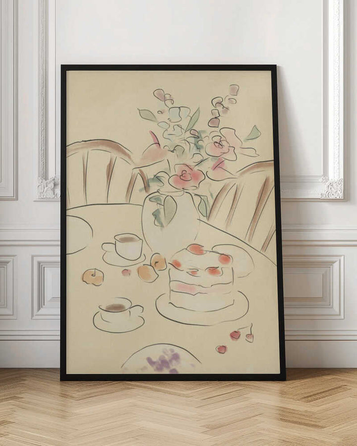 Tea and Roses - Stretched Canvas Poster or Fine Art Print