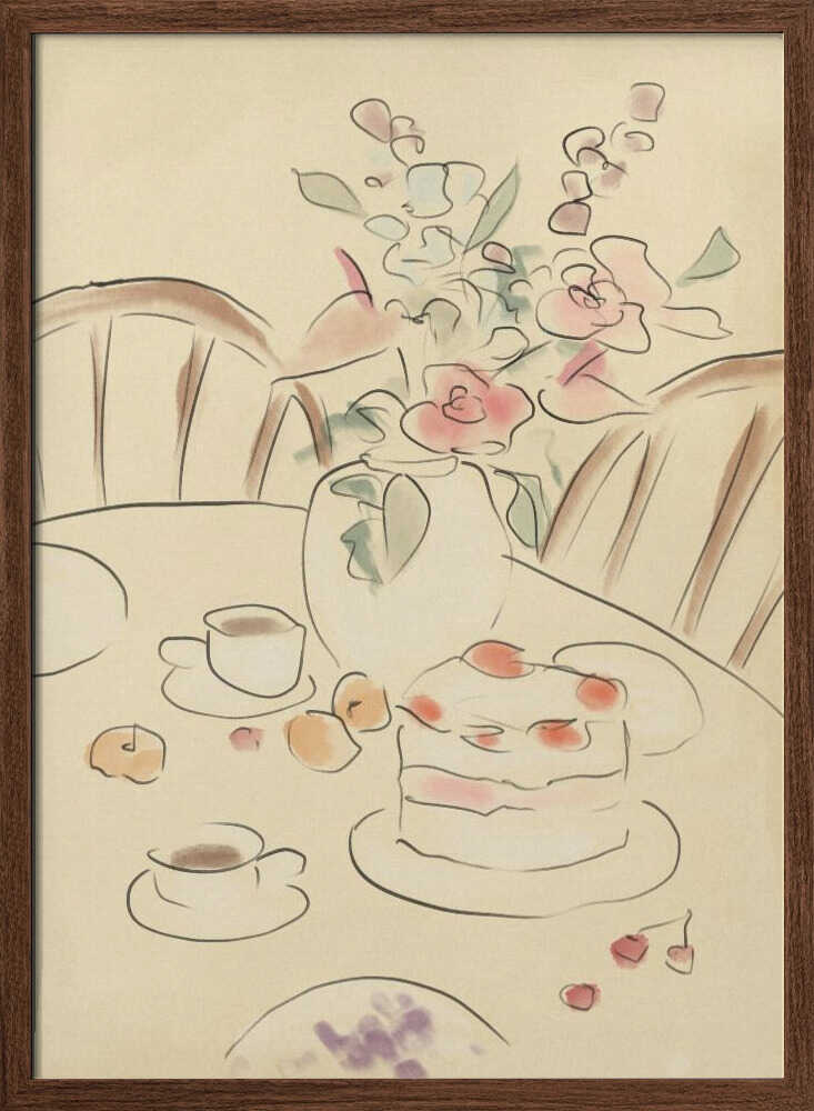 Tea and Roses - Stretched Canvas Poster or Fine Art Print