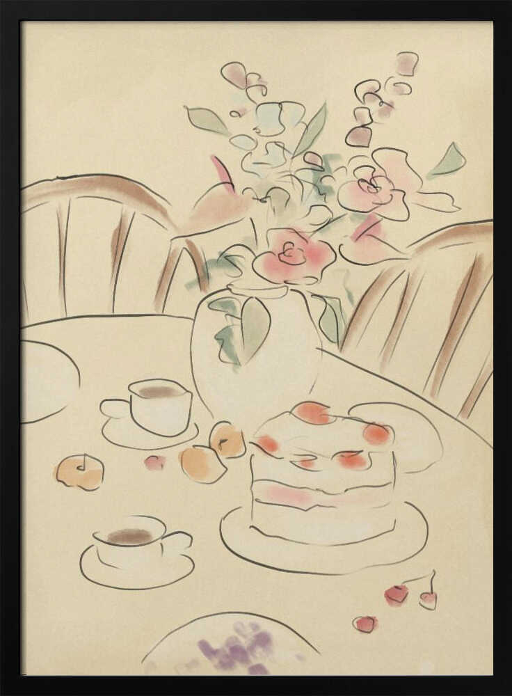 Tea and Roses - Stretched Canvas Poster or Fine Art Print