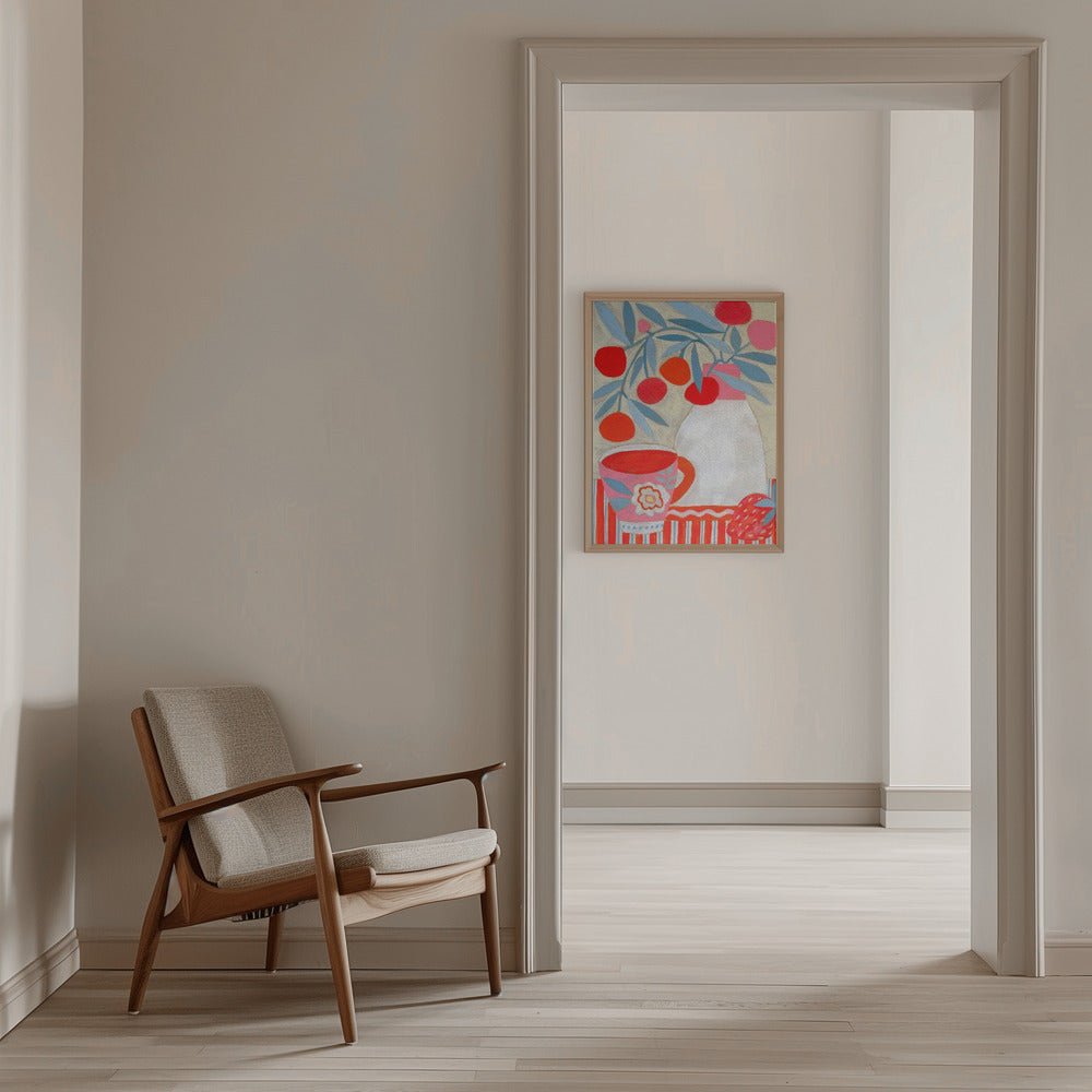 Tea &amp;amp;amp; Strawberries - Stretched Canvas, Poster or Fine Art Print - I Heart Wall Art - Poster Print, Canvas Print or Framed Art Print