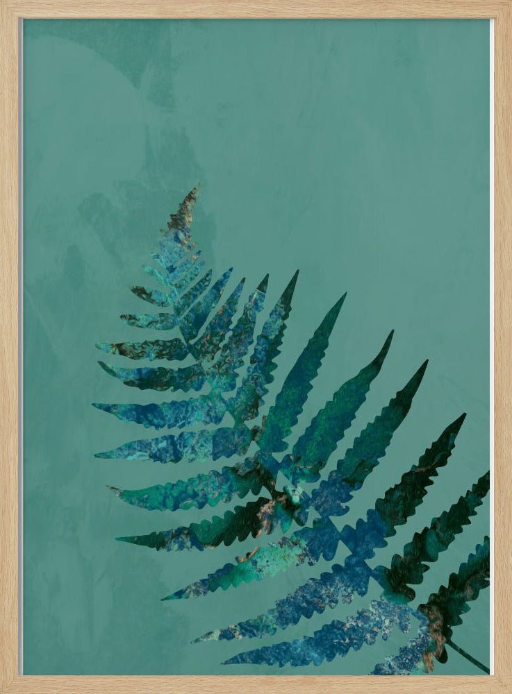Teal Fern - Stretched Canvas, Poster or Fine Art Print - I Heart Wall Art - Poster Print, Canvas Print or Framed Art Print