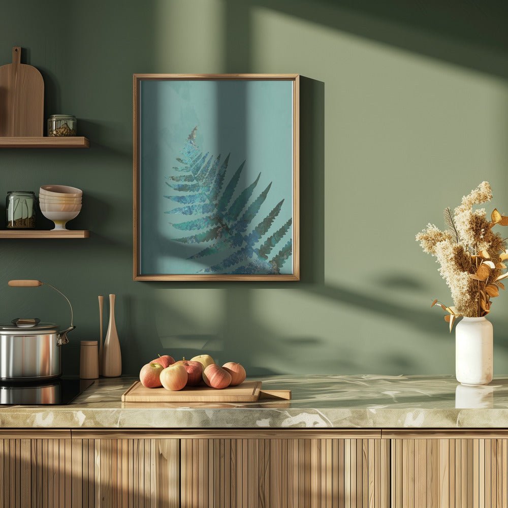 Teal Fern - Stretched Canvas, Poster or Fine Art Print - I Heart Wall Art - Poster Print, Canvas Print or Framed Art Print