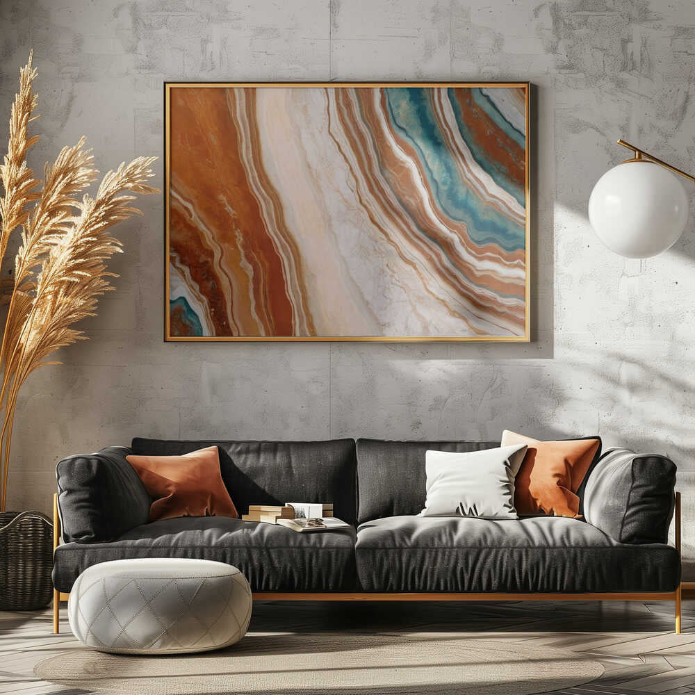 Teal Marble Swirl - Stretched Canvas, Poster or Fine Art Print - I Heart Wall Art - Poster Print, Canvas Print or Framed Art Print