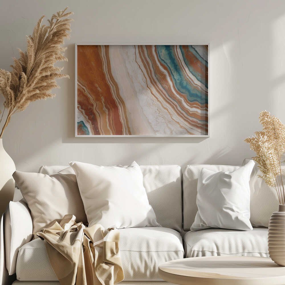Teal Marble Swirl - Stretched Canvas, Poster or Fine Art Print - I Heart Wall Art - Poster Print, Canvas Print or Framed Art Print