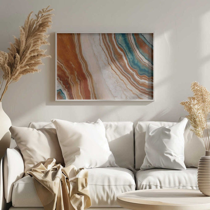 Teal Marble Swirl - Stretched Canvas, Poster or Fine Art Print - I Heart Wall Art - Poster Print, Canvas Print or Framed Art Print