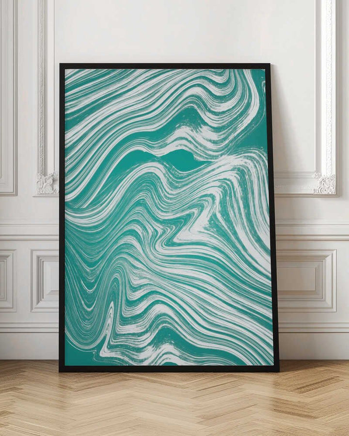 Teal Marble Swirls - Stretched Canvas, Poster or Fine Art Print - I Heart Wall Art - Poster Print, Canvas Print or Framed Art Print