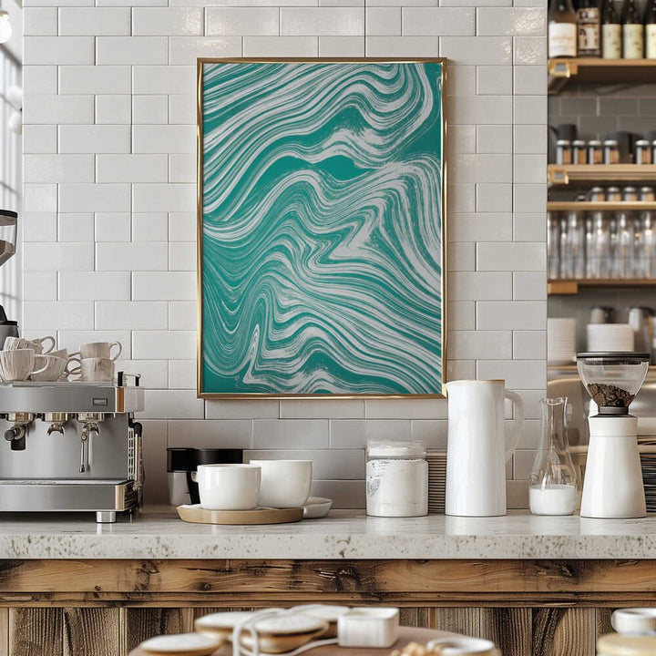 Teal Marble Swirls - Stretched Canvas, Poster or Fine Art Print - I Heart Wall Art - Poster Print, Canvas Print or Framed Art Print