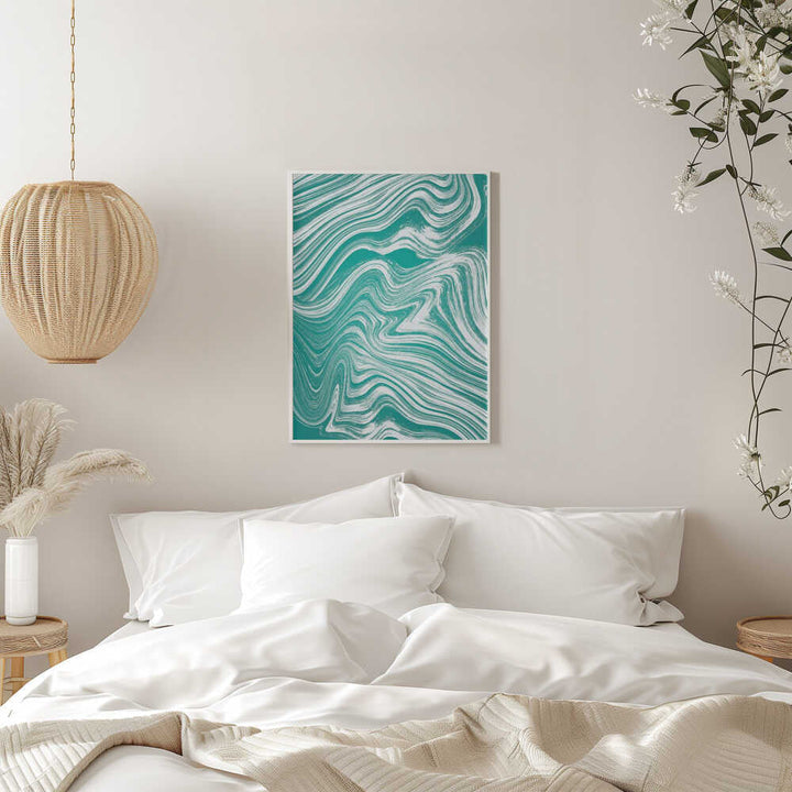 Teal Marble Swirls - Stretched Canvas, Poster or Fine Art Print - I Heart Wall Art - Poster Print, Canvas Print or Framed Art Print