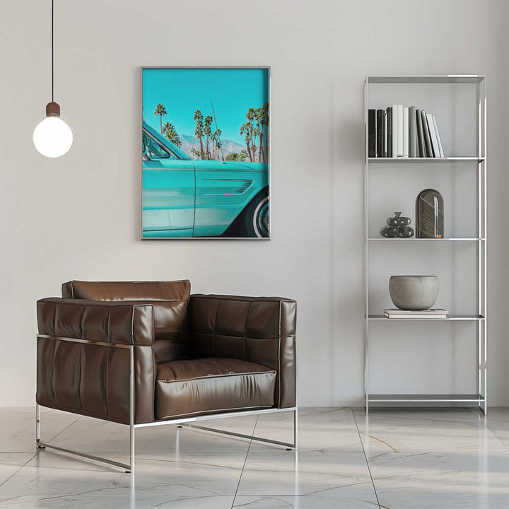 Teal Thunderbird in Palm Springs - Stretched Canvas, Poster or Fine Art Print - I Heart Wall Art - Poster Print, Canvas Print or Framed Art Print