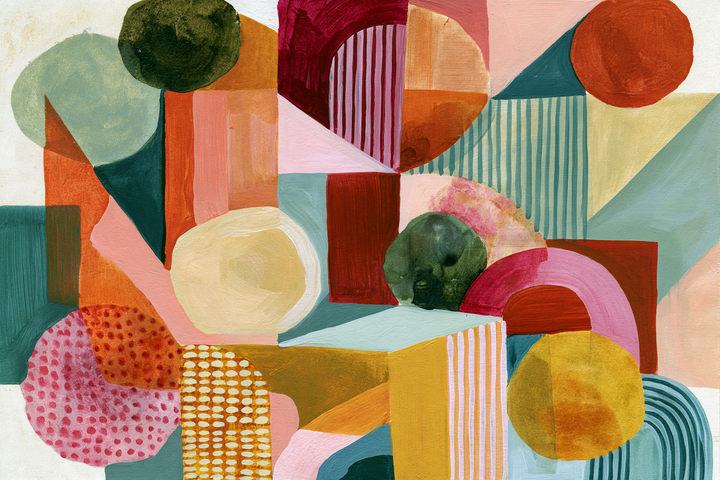 xxxx by IHeartStudio - Colourful Geometric Canvas Print