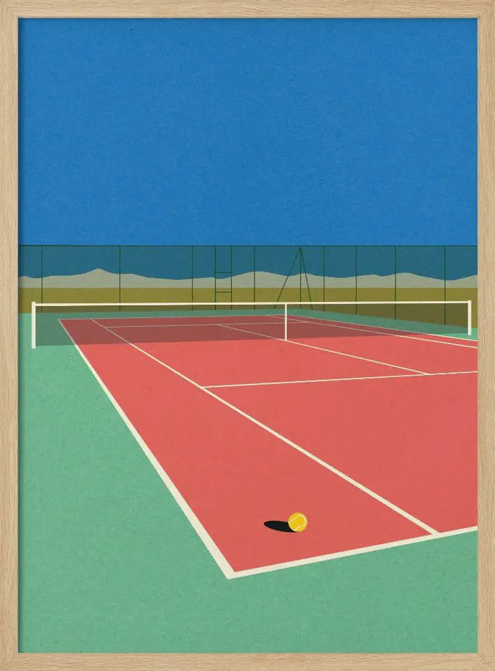 Tennis Court In the Desert - Stretched Canvas, Poster or Fine Art Print I Heart Wall Art