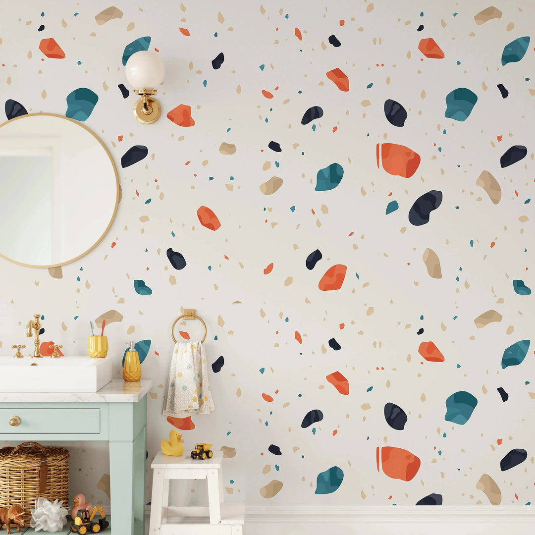Terrazzo - Colourful Terrazzo Patterned Easy Wallpaper I Heart Wall Art Australia