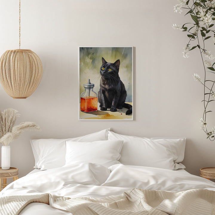 The Alchemist’s Cat - Stretched Canvas, Poster or Fine Art Print I Heart Wall Art