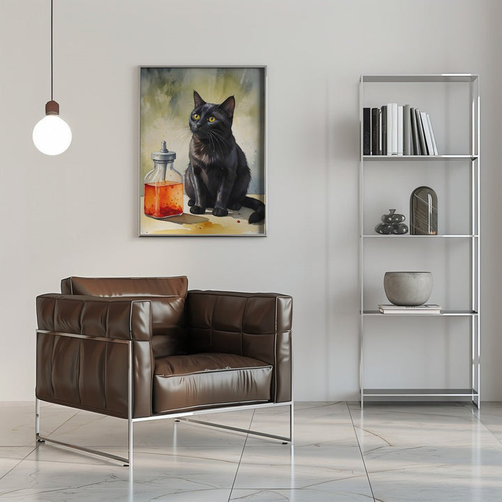 The Alchemist’s Cat - Stretched Canvas or Fine Art Print - I Heart Wall Art - Poster Print, Canvas Print or Framed Art Print