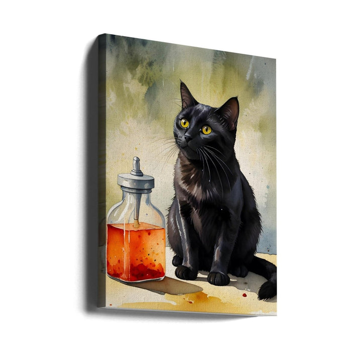 The Alchemist’s Cat - Stretched Canvas or Fine Art Print - I Heart Wall Art - Poster Print, Canvas Print or Framed Art Print