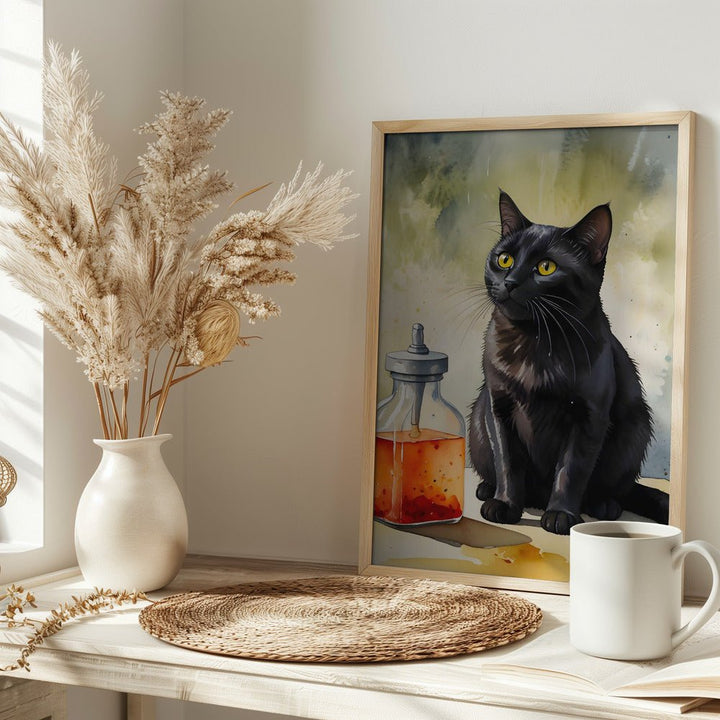 The Alchemist’s Cat - Stretched Canvas or Fine Art Print - I Heart Wall Art - Poster Print, Canvas Print or Framed Art Print