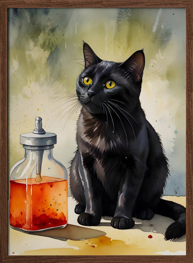 The Alchemist’s Cat - Stretched Canvas or Fine Art Print - I Heart Wall Art - Poster Print, Canvas Print or Framed Art Print