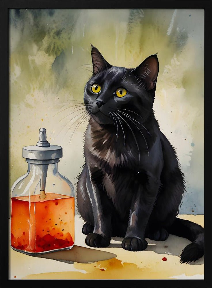 The Alchemist’s Cat - Stretched Canvas or Fine Art Print - I Heart Wall Art - Poster Print, Canvas Print or Framed Art Print