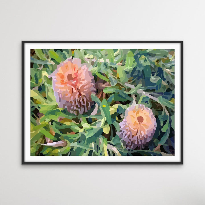 The Banksia Pair- Australian Native Flower Original Artwork By Edie Fogarty Canvas or Art Print - I Heart Wall Art