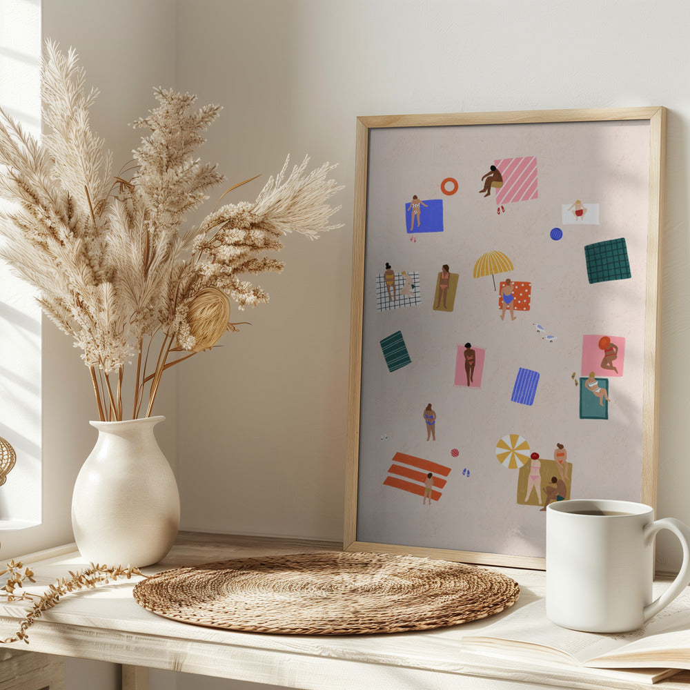 The Beach - Stretched Canvas, Poster or Fine Art Print I Heart Wall Art