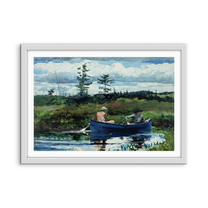 The Blue Boat By Winslow Homer - Vintage American Art Print Americana Coastal Hamptons