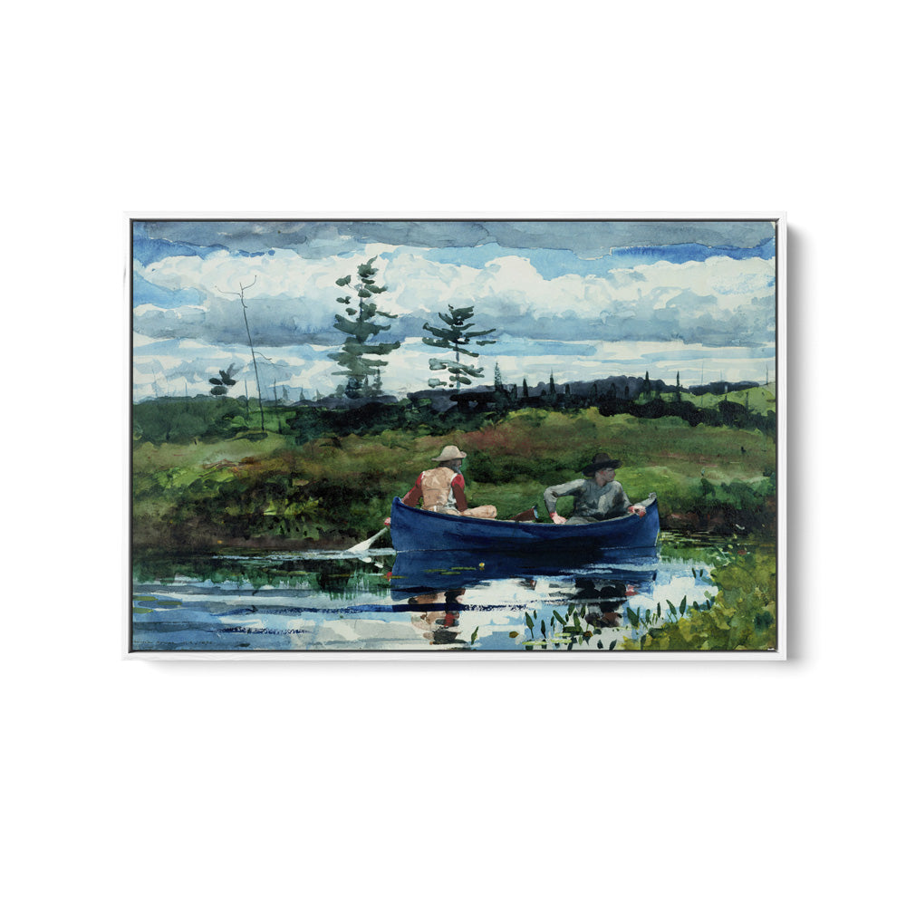 The Blue Boat By Winslow Homer - Vintage American Art Print Americana Coastal Hamptons