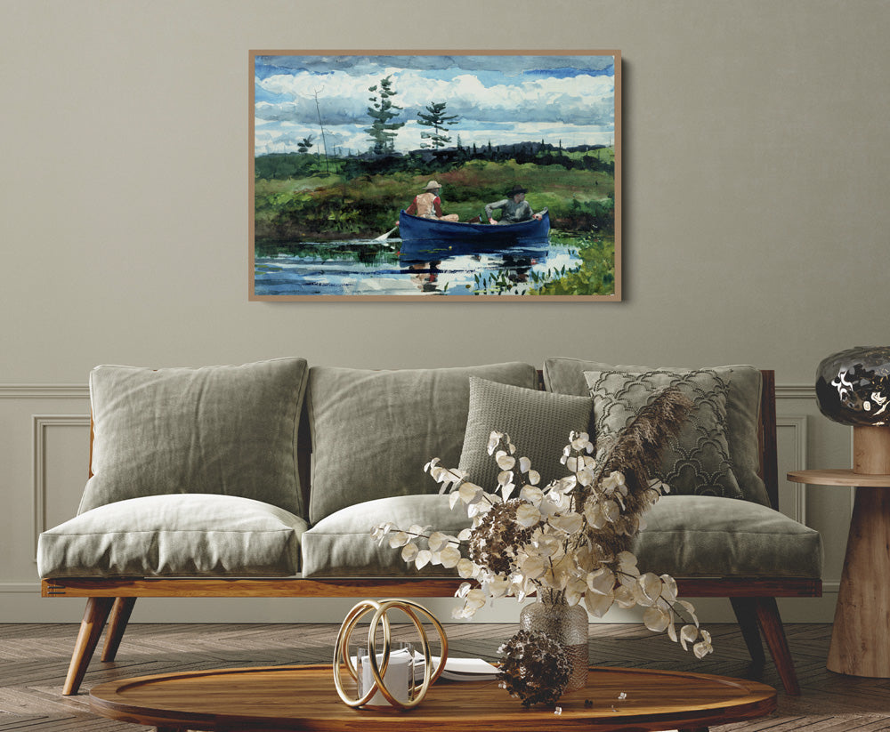 The Blue Boat By Winslow Homer - Vintage American Art Print Americana Coastal Hamptons