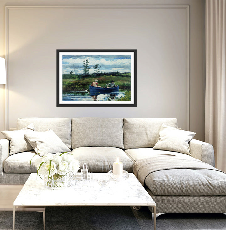 The Blue Boat By Winslow Homer - Vintage American Art Print Americana Coastal Hamptons