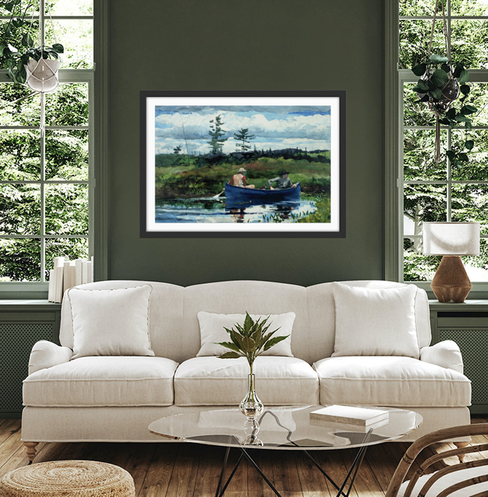 The Blue Boat By Winslow Homer - Vintage American Art Print Americana Coastal Hamptons