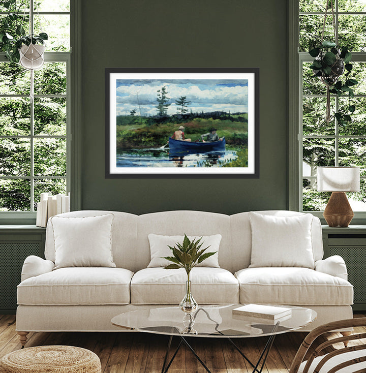 The Blue Boat By Winslow Homer - Vintage American Art Print Americana Coastal Hamptons