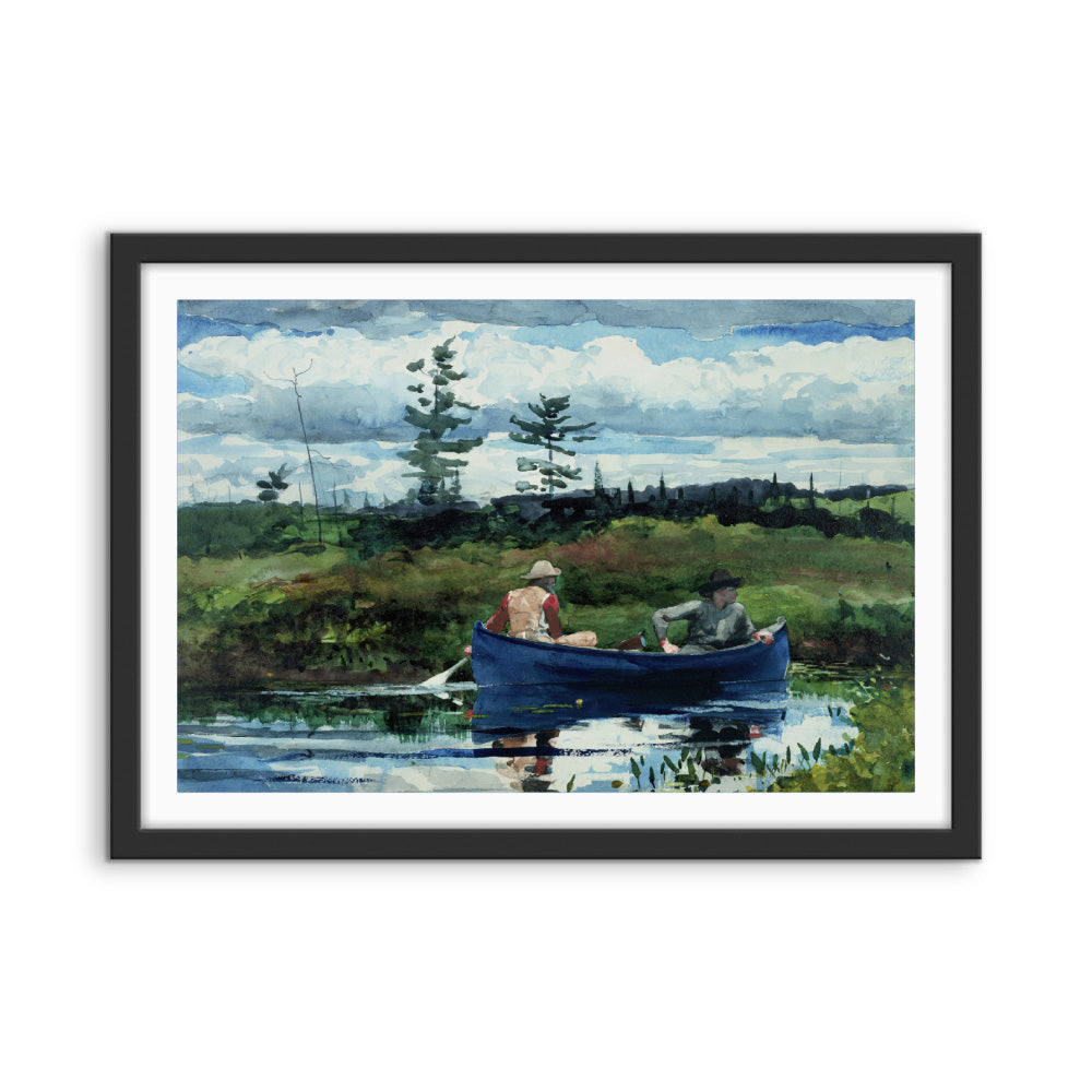 The Blue Boat By Winslow Homer - Vintage American Art Print Americana Coastal Hamptons