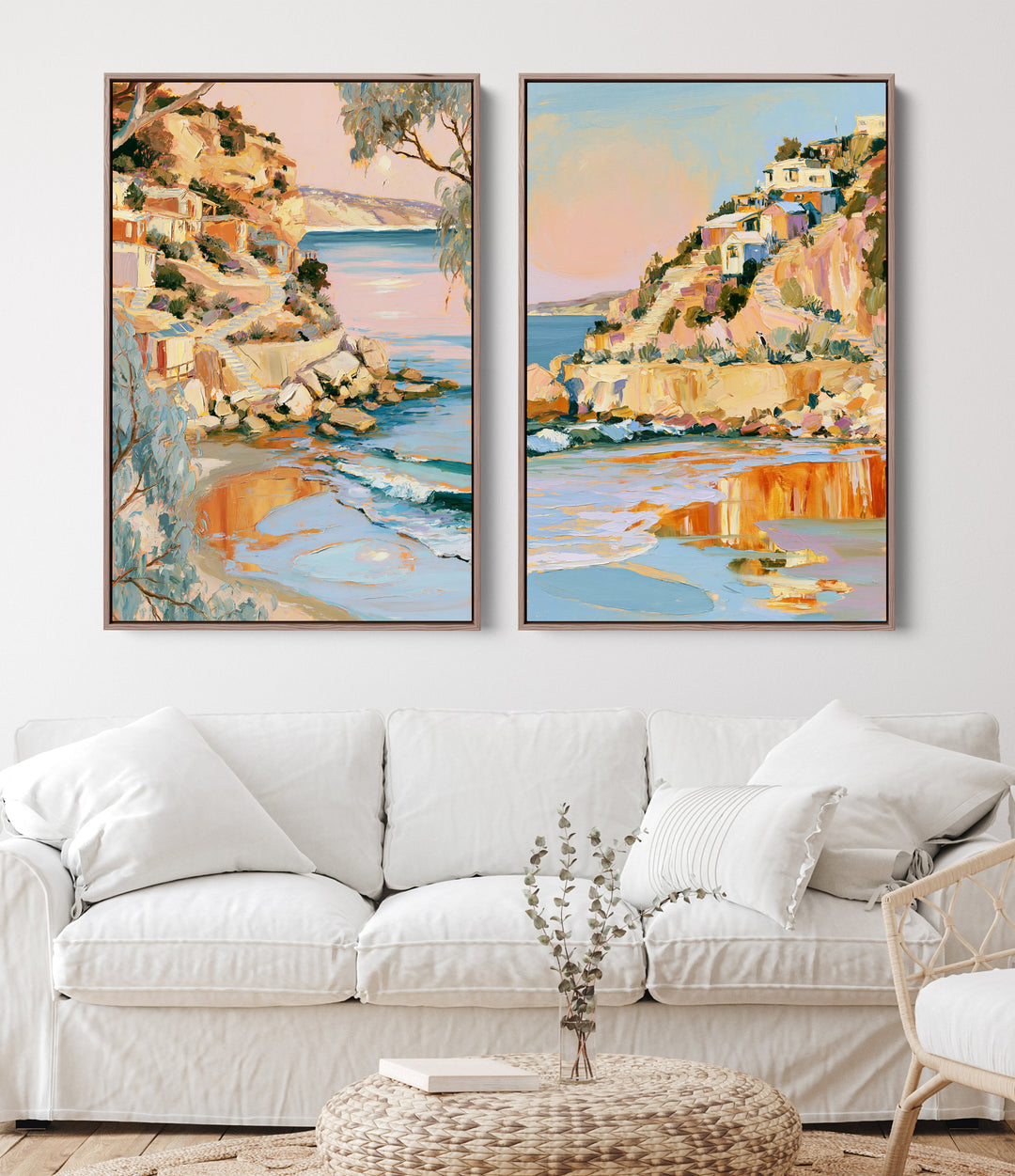 The Cliffside by IHeartStudio - Two Piece Australian Contemporary Coastal Canvas Print