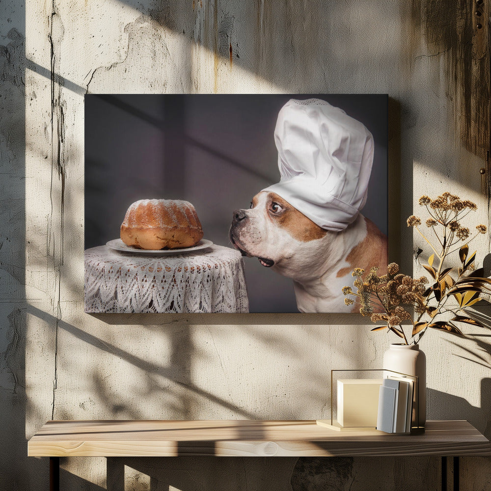 The Confectioner and his masterpiece - Stretched Canvas, Poster or Fine Art Print I Heart Wall Art