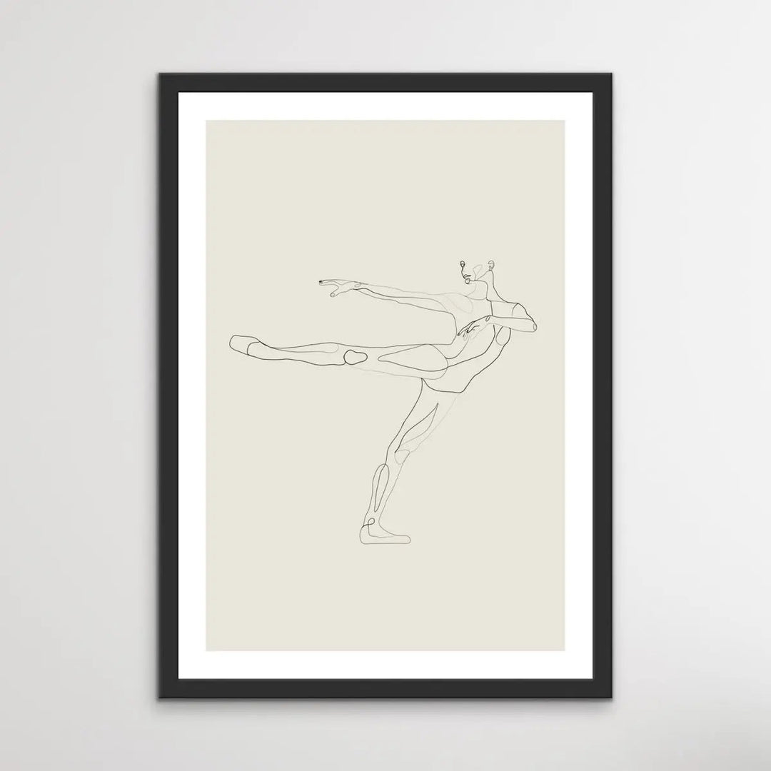 The Dancer Style C - Black and White Line Drawing Prints I Heart Wall Art Australia 
