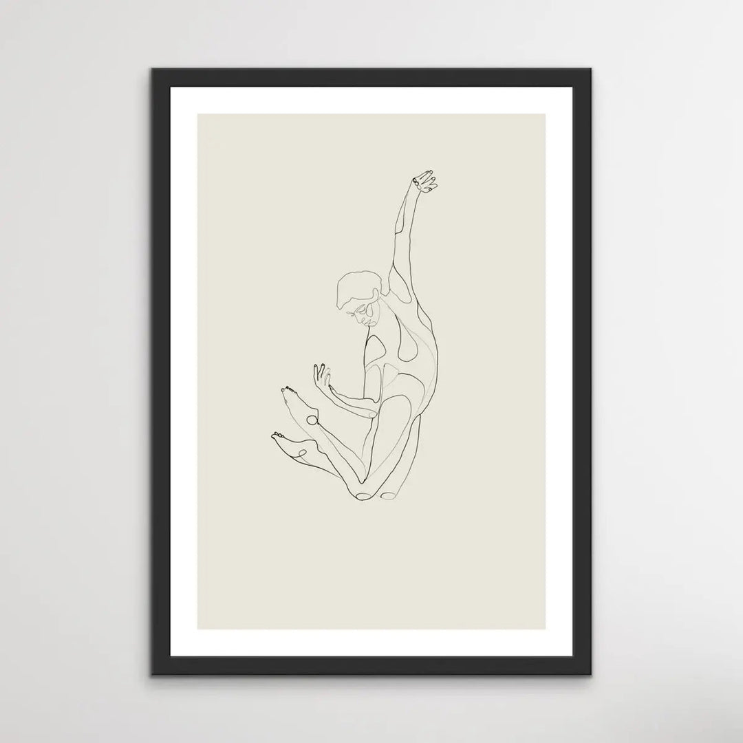The Dancer Style E - Black and White Line Drawing Prints I Heart Wall Art Australia 