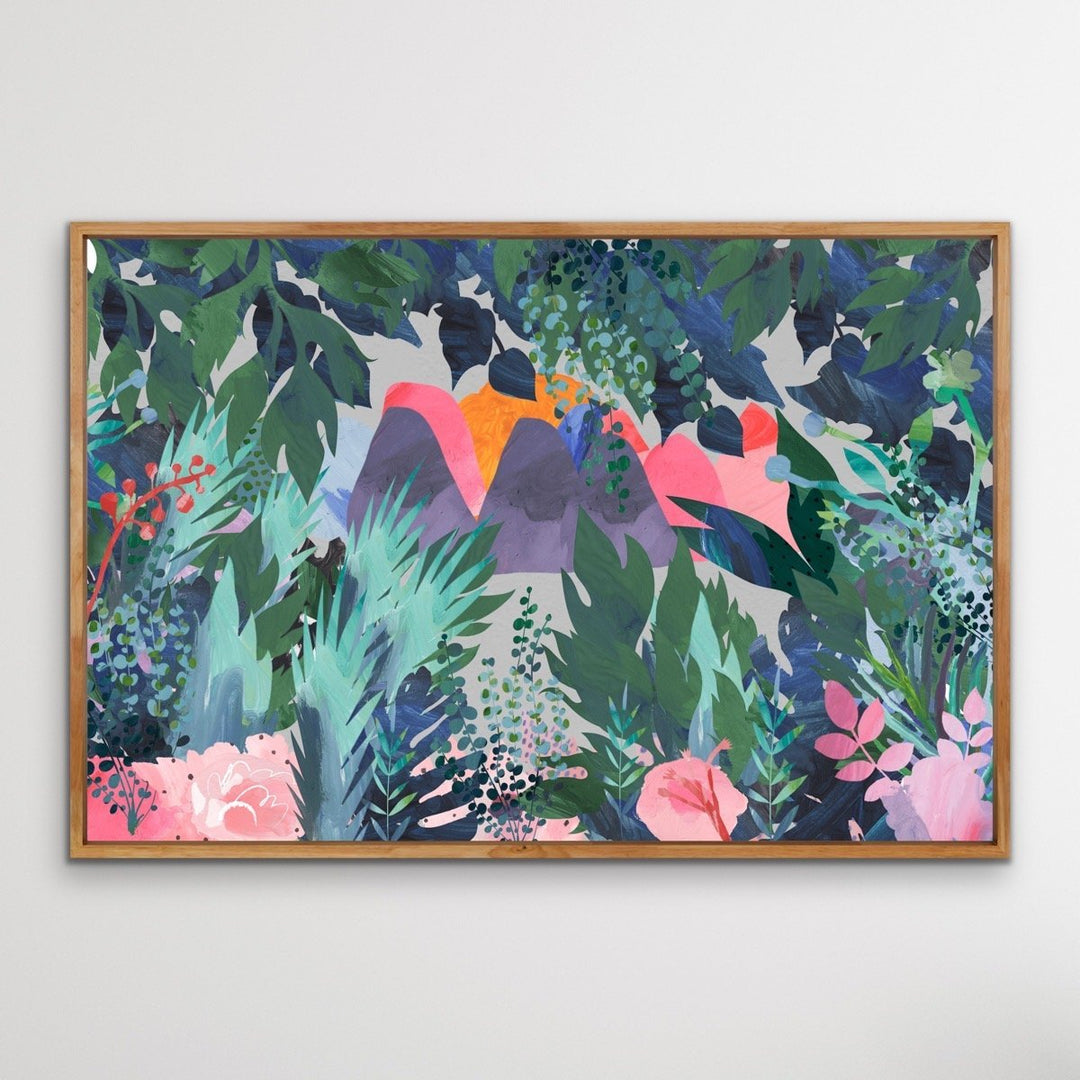 The Day We Left The Jungle- Bright Floral Artwork With Flowers Oil Painting Wall Art Print - I Heart Wall Art
