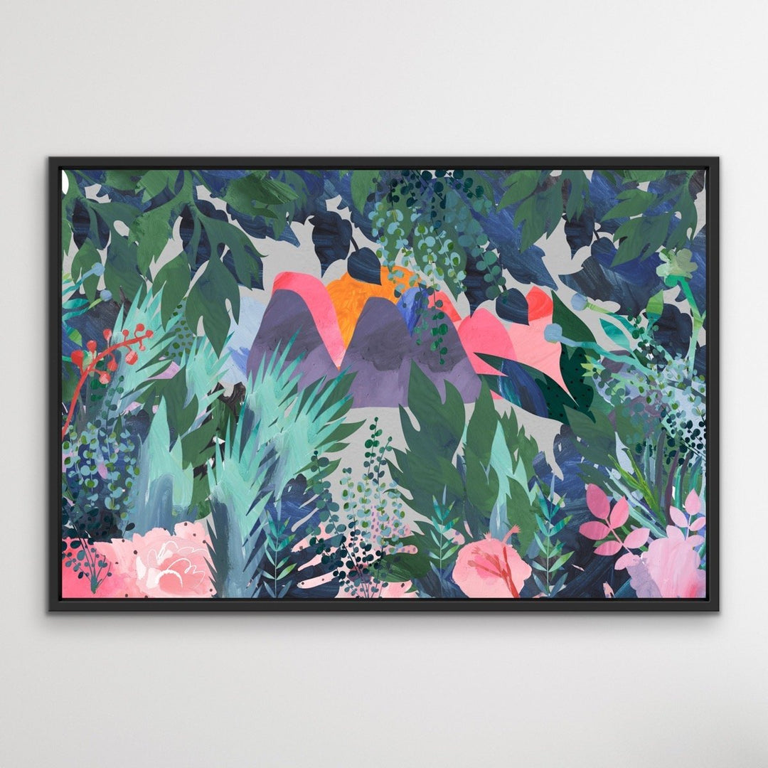 The Day We Left The Jungle- Bright Floral Artwork With Flowers Oil Painting Wall Art Print - I Heart Wall Art