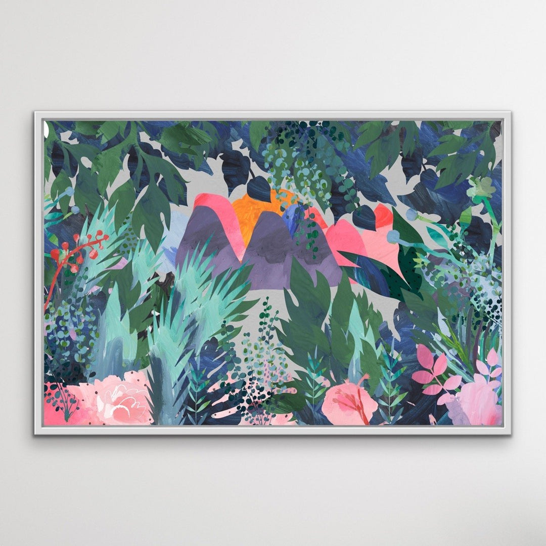 The Day We Left The Jungle- Bright Floral Artwork With Flowers Oil Painting Wall Art Print - I Heart Wall Art