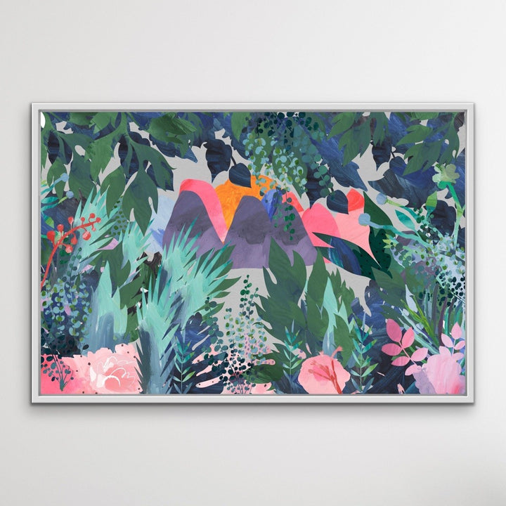 The Day We Left The Jungle- Bright Floral Artwork With Flowers Oil Painting Wall Art Print - I Heart Wall Art