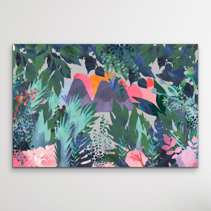 The Day We Left The Jungle- Bright Floral Artwork With Flowers Oil Painting Wall Art Print - I Heart Wall Art