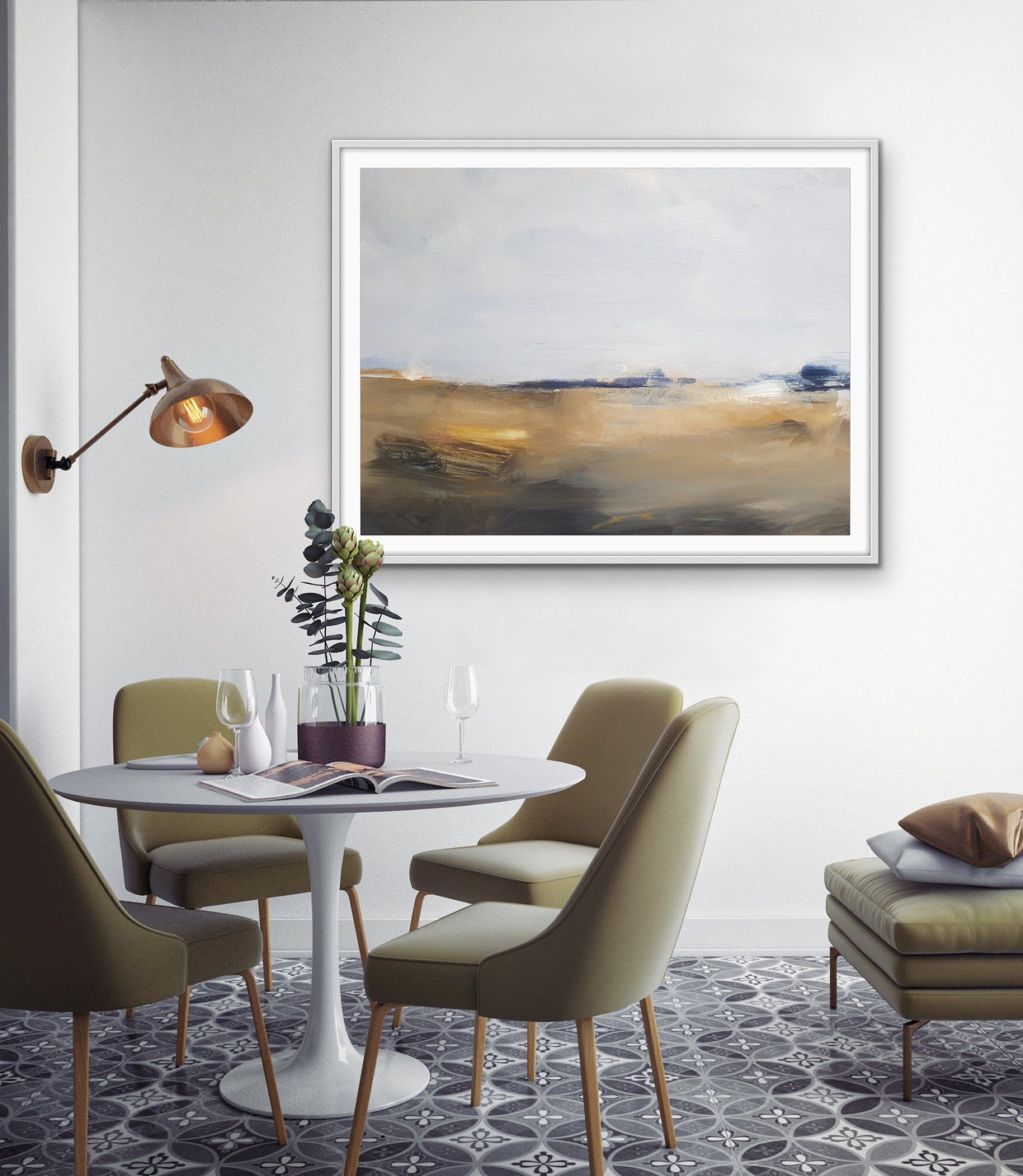 The Distance Between - Abstract Black Gold Canvas or Art Print - I Heart Wall Art