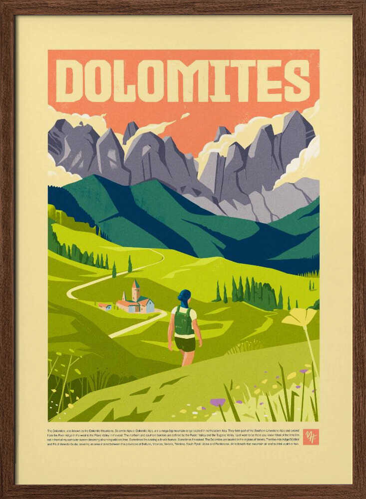 The Dolomites - Stretched Canvas, Poster or Fine Art Print - I Heart Wall Art - Poster Print, Canvas Print or Framed Art Print