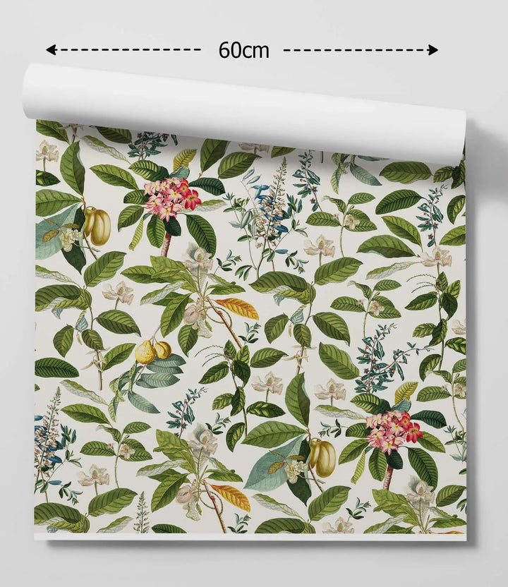 The English Garden in White Wallpaper HALF SIZE - Floral Wallpaper In Traditional Style - Removable Peel and Stick I Heart Wall Art Australia